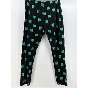 St. Patty's Day Irish Shamrock Four Leaf Clover leggings women's L 11-13